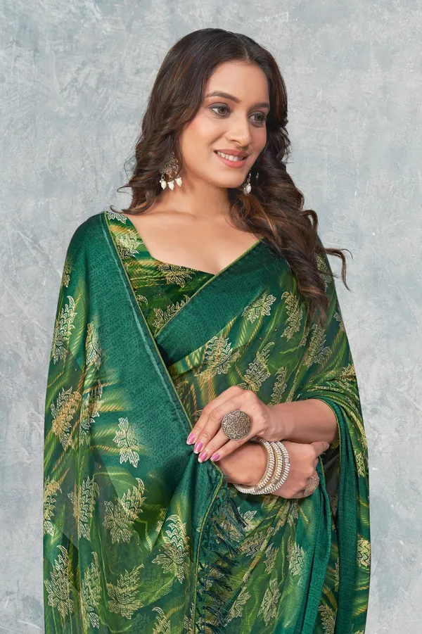 Green_Banarasi_Silk_Saree_With_Golden_Floral_Weaving