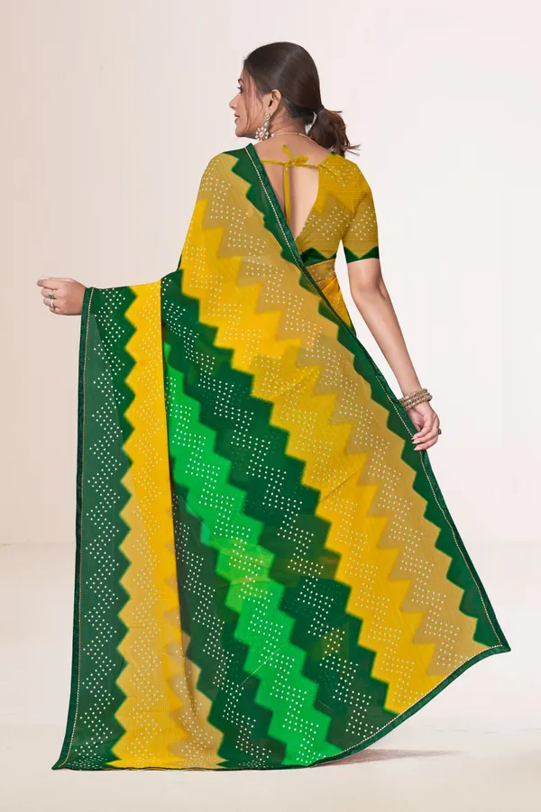 Traditional_Bandhani_Tie_Dye_Saree_In_Green_And_Yellow