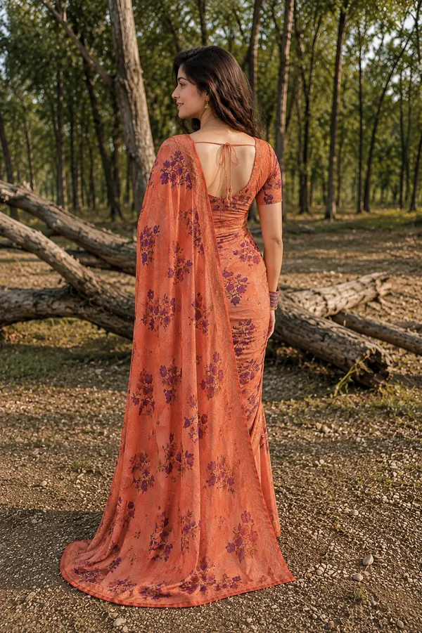 Peach_Orchid_Saree