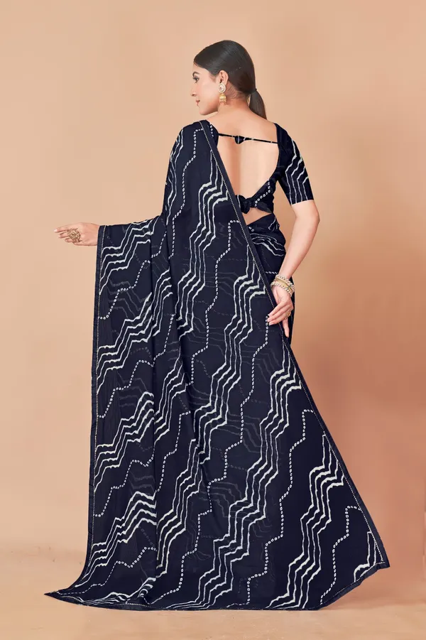 Navy_Blue_Bandhani_Print_Saree_With_Blouse