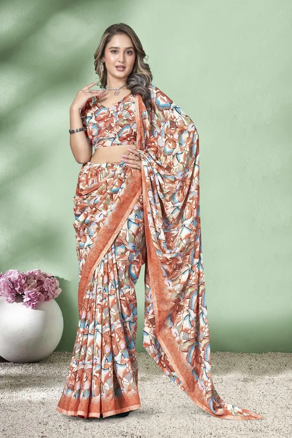 Printed_Saree_With_Floral_Pattern_In_Peach_And_Blue_Tones
