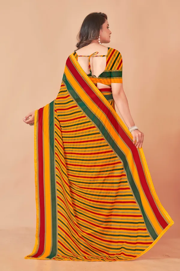 Vibrant_Multi_Color_Striped_Saree_With_Blouse_Piece