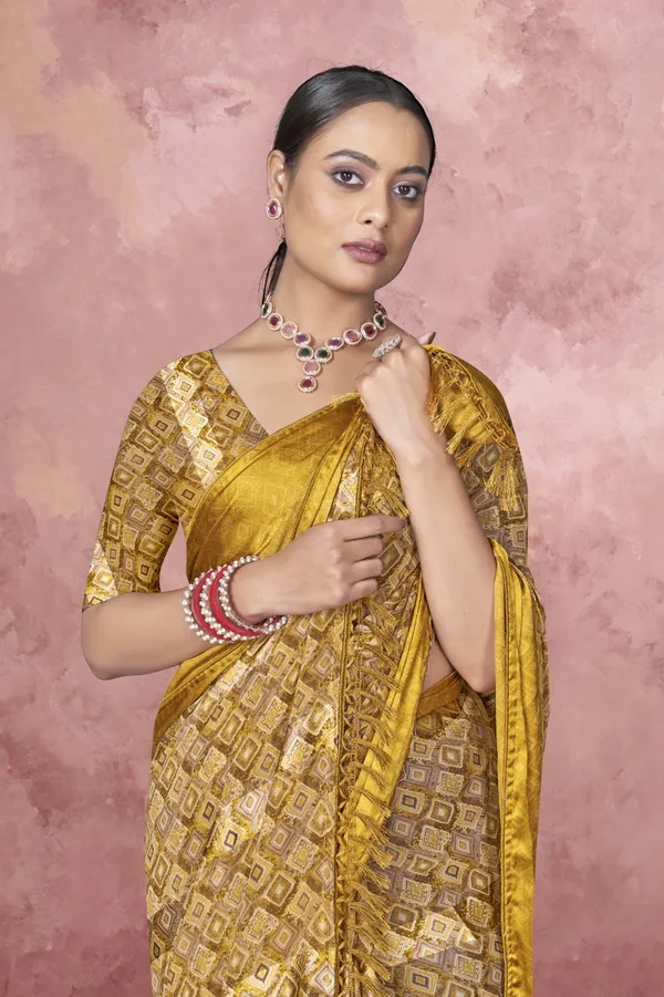 Traditional_Golden_Banarasi_Silk_Saree_With_Sequin_Work