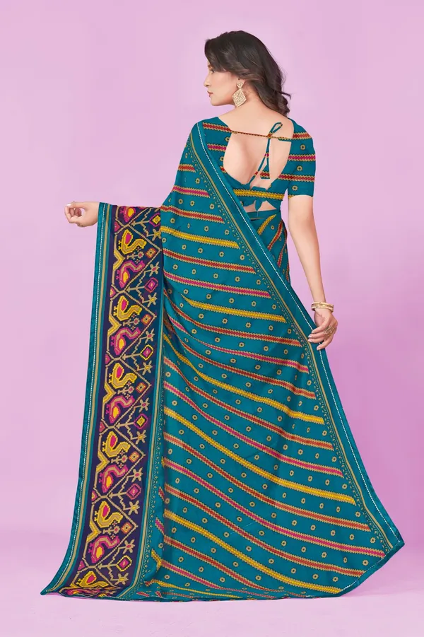 Multicolour_Patola_Print_Saree_With_Vibrant_Multicolor_Geometric_Patterns
