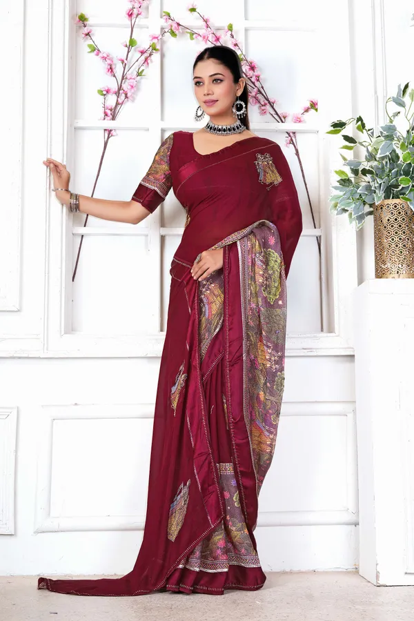 Royal_Maroon_Rang_Mahal_Siroski_Printed_Saree