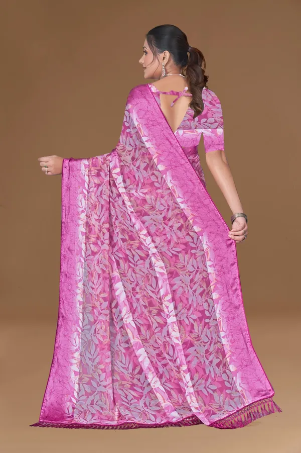 Pink_Banarasi_Silk_Saree_With_Silver_Floral_Weave