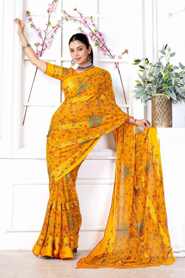 Sunshine_Mustard_Floral_Print_Saree