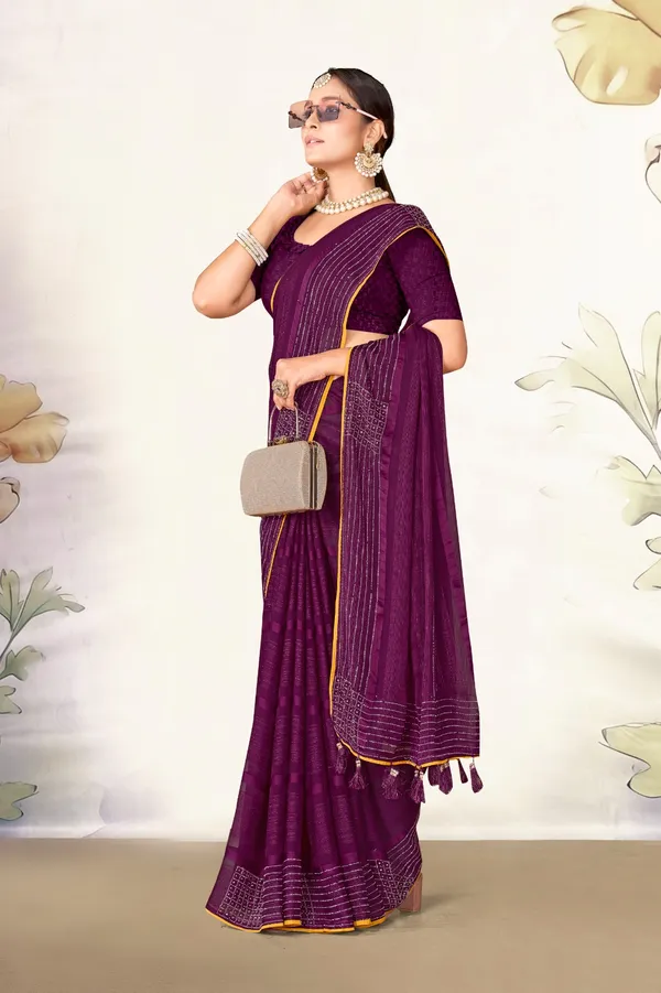 Purple_Embroidered_Silk_Saree_With_Golden_Border