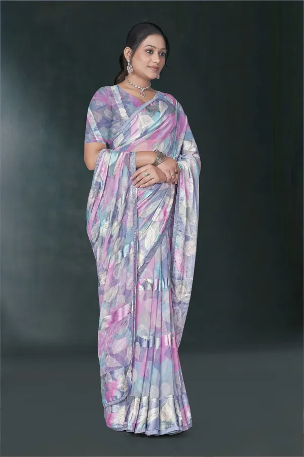 Pastel_Multicolor_Abstract_Print_Saree_With_Blouse