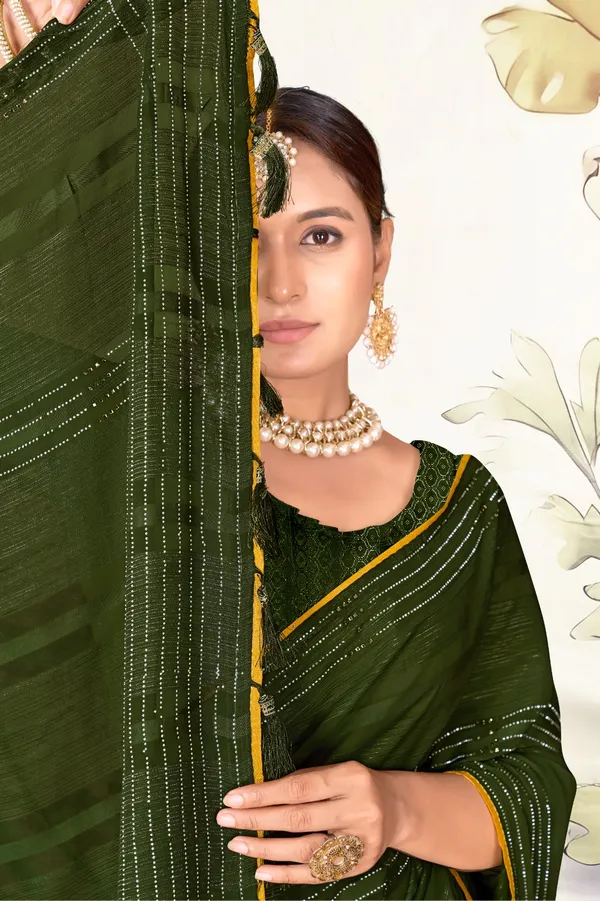 Elegant_Olive_Green_Silk_Saree_With_Golden_Threadwork_Border