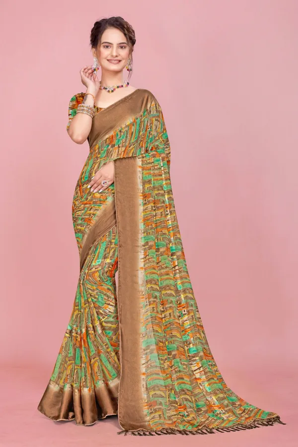 Multicolor_Printed_Saree_With_Blouse