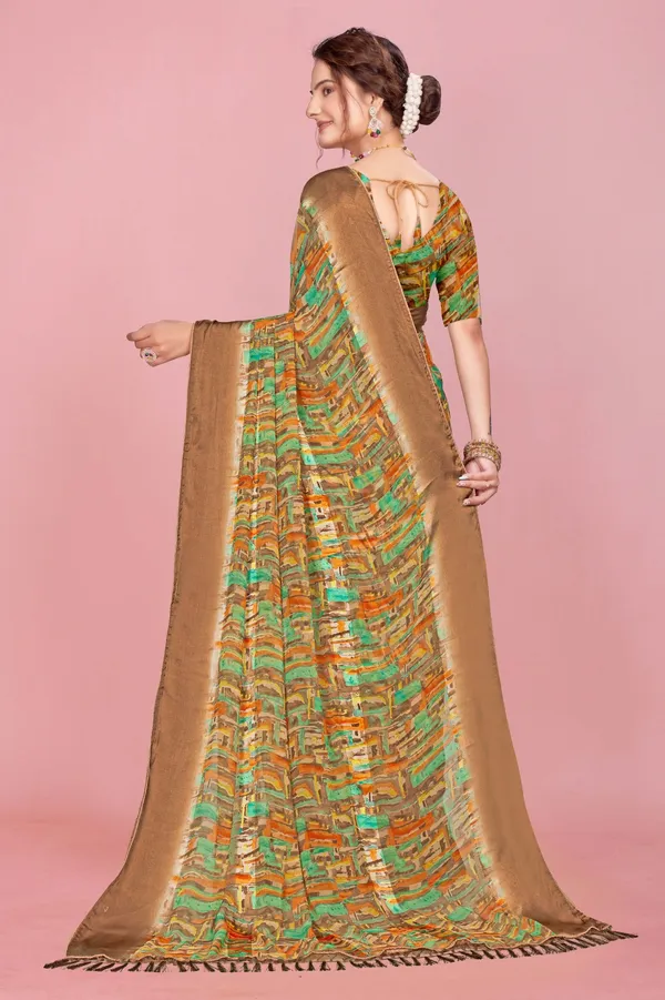 Multicolor_Printed_Saree_With_Blouse