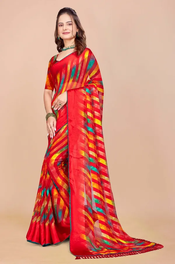 Vibrant_Red_Multicolor_Printed_Art_Silk_Saree
