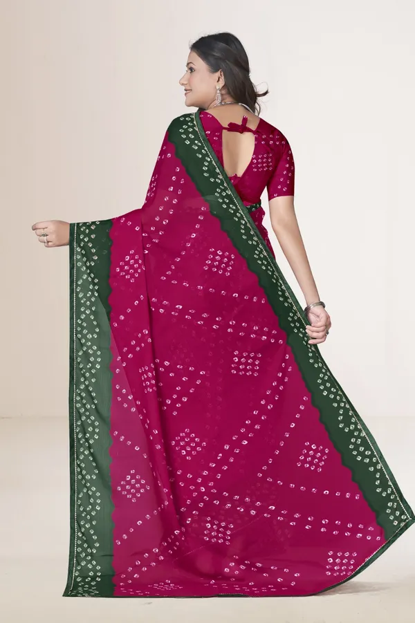 Traditional_Bandhani_Saree_In_Magenta_And_Green_With_Border