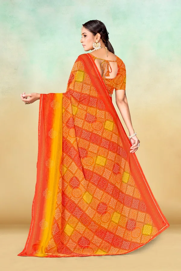 Traditional_Bandhani_Print_Saree_-_Orange_And_Yellow_Gradient_With_Red_Border