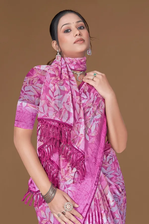 Pink_Banarasi_Silk_Saree_With_Silver_Floral_Weave