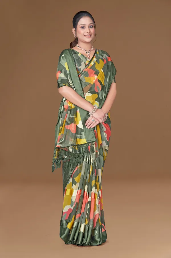 Multicolor_Camouflage_Print_Saree_With_Green_Border