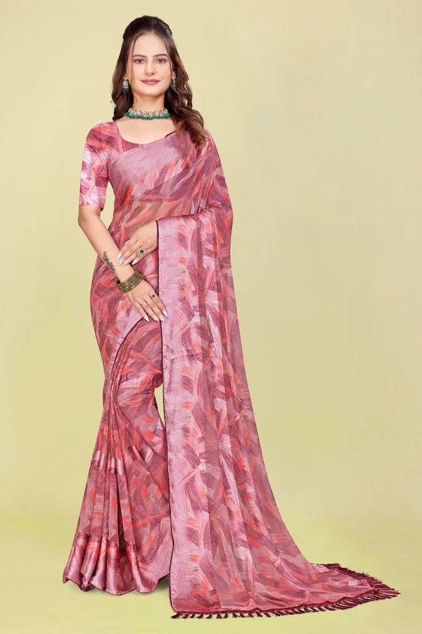 Pink_Abstract_Print_Saree_With_Tasseled_Border