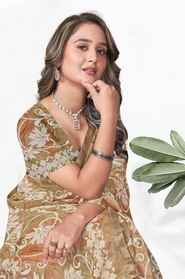 Elegant_Floral_Print_Saree_In_Beige_And_Gold_Tones