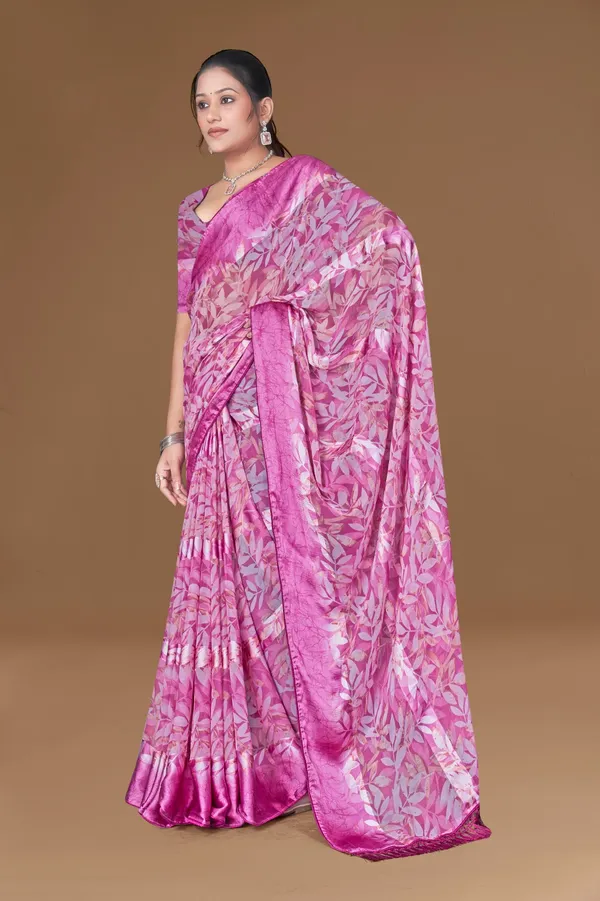 Pink_Banarasi_Silk_Saree_With_Silver_Floral_Weave