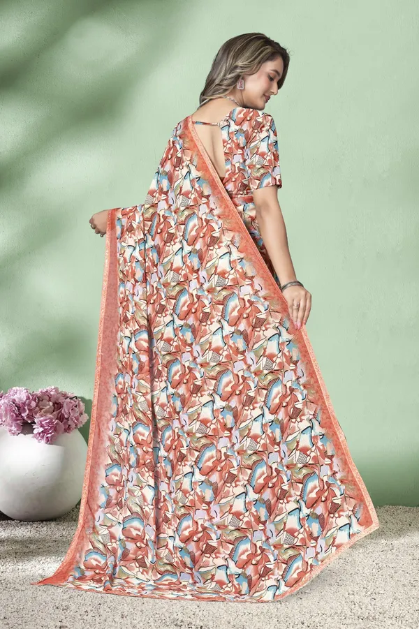 Printed_Saree_With_Floral_Pattern_In_Peach_And_Blue_Tones