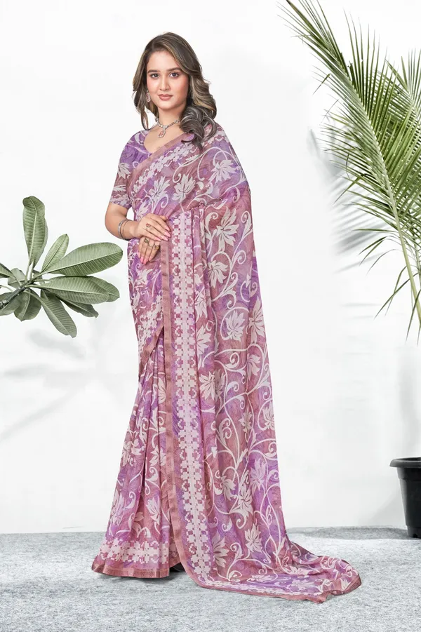 Purple_Floral_Embroidered_Georgette_Saree_With_Border