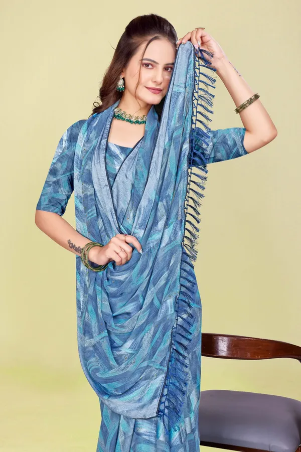 Blue_Abstract_Print_Saree_With_Tasseled_Border