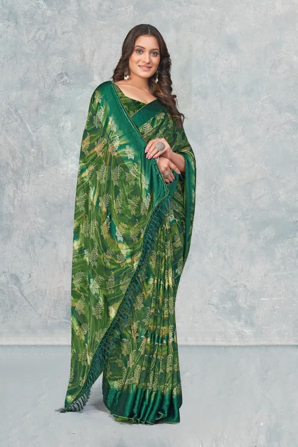 Green_Banarasi_Silk_Saree_With_Golden_Floral_Weaving