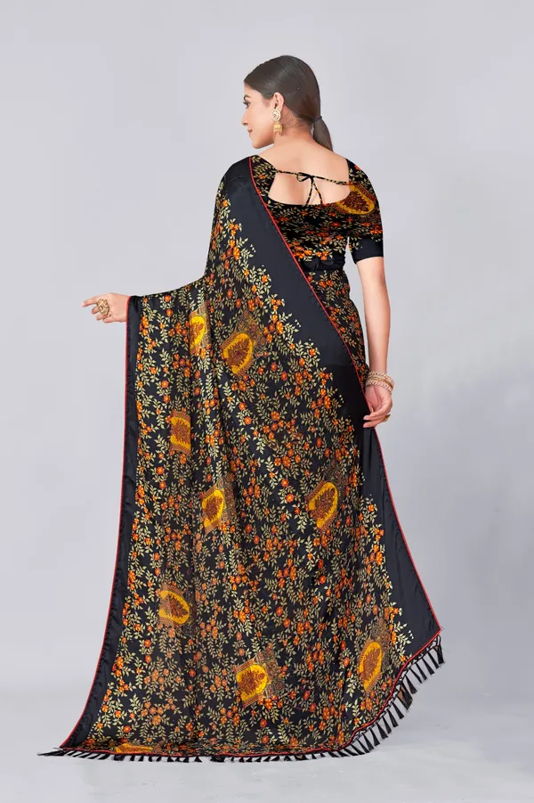 Black_Floral_Printed_Saree_With_Contrast_Border
