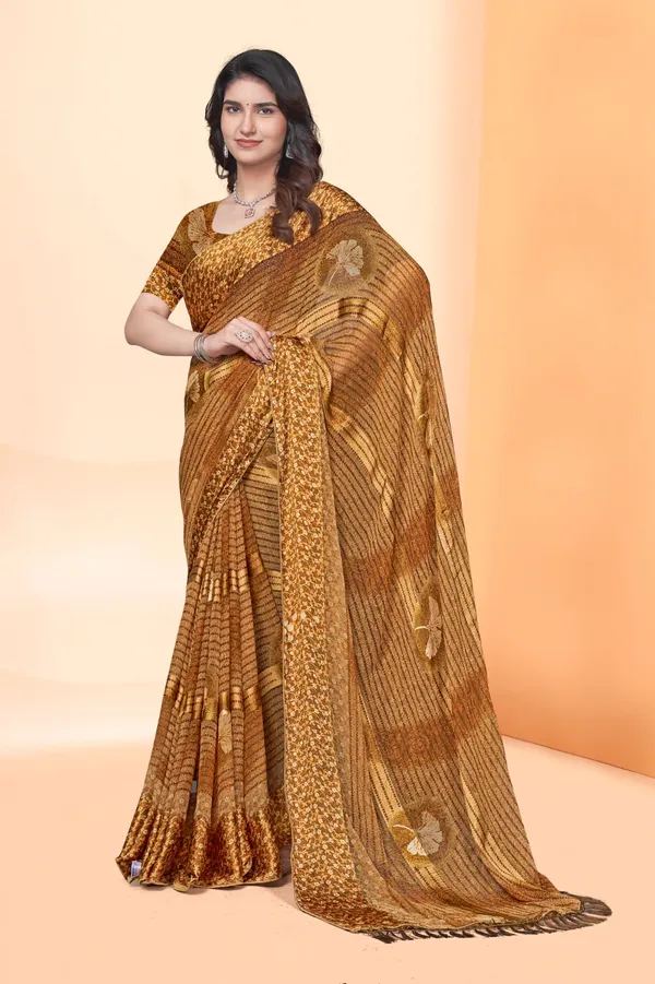 Golden_Sequin_Embellished_Saree_With_Blouse