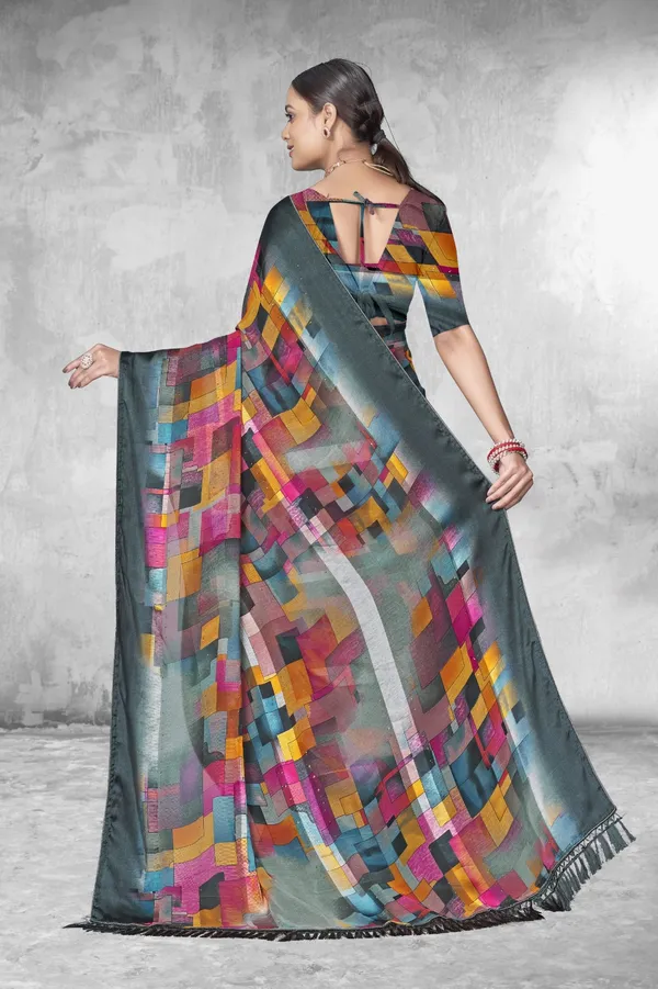 Multicolor_Geometric_Print_Saree_With_Teal_Border