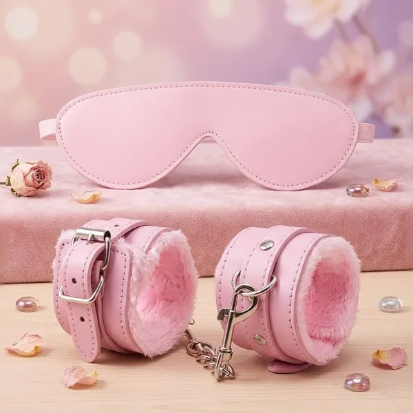 Soft_Leather_Wrist_Cuff_Eye_Mask_Set_For_Couples_Adjustable_Comfortable_Premium_Quality_Pink_Pack_Of_2
