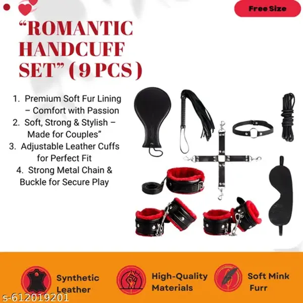 Adjustable_Handcuff_Kit_With_9Pcs_Couple_Honeymoon_Kit_Red_Black_Leather_Handcuffs_Whip_Blindfold_Set_Pack_Of_9