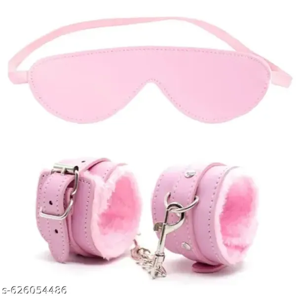 Soft_Leather_Wrist_Cuff_Eye_Mask_Set_For_Couples_Adjustable_Comfortable_Premium_Quality_Pink_Pack_Of_2