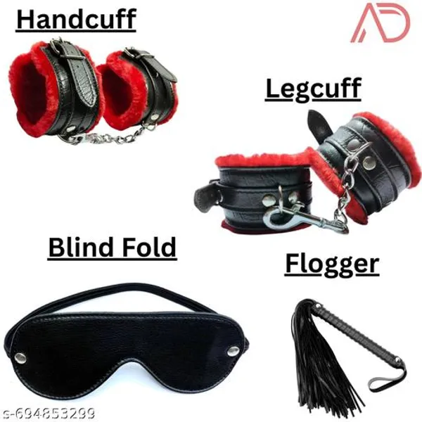Premium_Couple_Band_Accessories_Kit_With_Handcuffs_Eye_Mask_Strap_Black_Red_Pack_Of_4