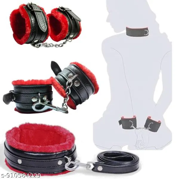 Premium_Adjustable_Wrist_Ankle_Cuffs_Set_With_Soft_Fur_Lining_And_Chain_Strap_For_Couples_Role_Play_Accessories_Pack_Of_4