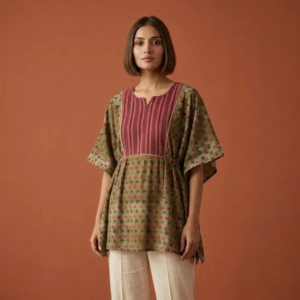 Pink_Striped_Panel_Printed_Flared_Tunic_Top_for_Women