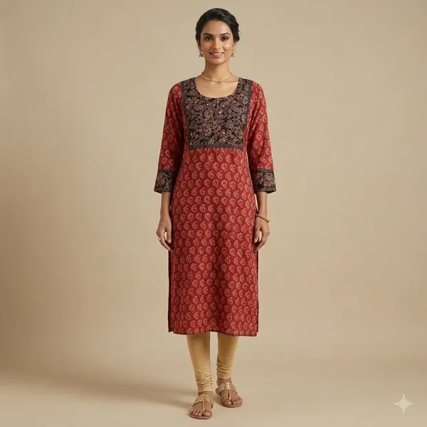 Red_Block_Print_Cotton_Straight_Kurta_for_Women