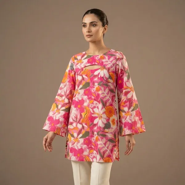 Pink_Floral_Print_Long_Sleeve_Tunic_for_Women