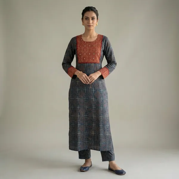 Grey_Rust_Cotton_Printed_Straight_Kurta_with_Palazzo_Set_for_Women