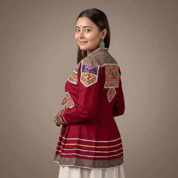 Red_Embroidered_Traditional_Jacket_with_Mirror_Work_for_Women