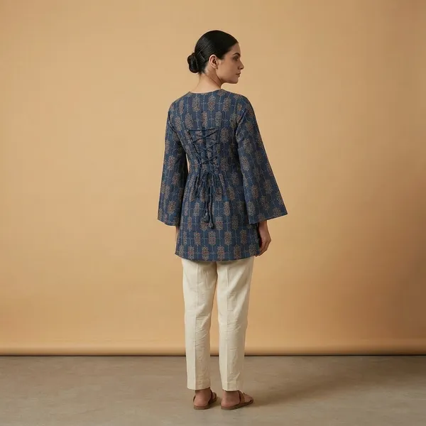 Blue_Printed_Cotton_Bell_Sleeve_Tunic_Top_for_Women