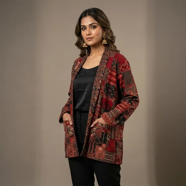 Maroon_Embroidered_Velvet_Reversible_Jacket_for_Women
