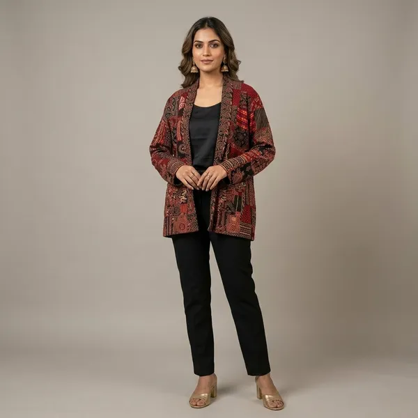 Maroon_Embroidered_Velvet_Reversible_Jacket_for_Women