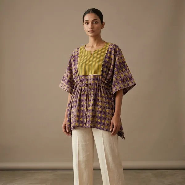 Purple_Yellow_Striped_Printed_Kaftan_Top_for_Women