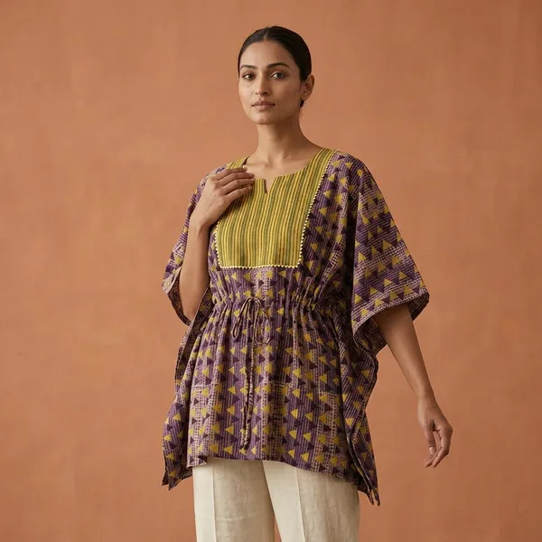 Purple_Yellow_Striped_Printed_Kaftan_Top_for_Women