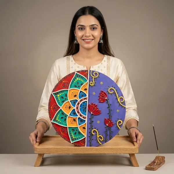 Handcrafted_Wooden_Mandala_Lotus_Design_Decorative_Pooja_Thali