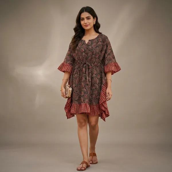 Brown_Printed_Fit_and_Flare_Dress_with_Bell_Sleeves_for_Women