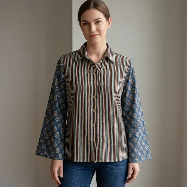 Multicolor_Striped_Cotton_Shirt_with_Printed_Sleeves_for_Women