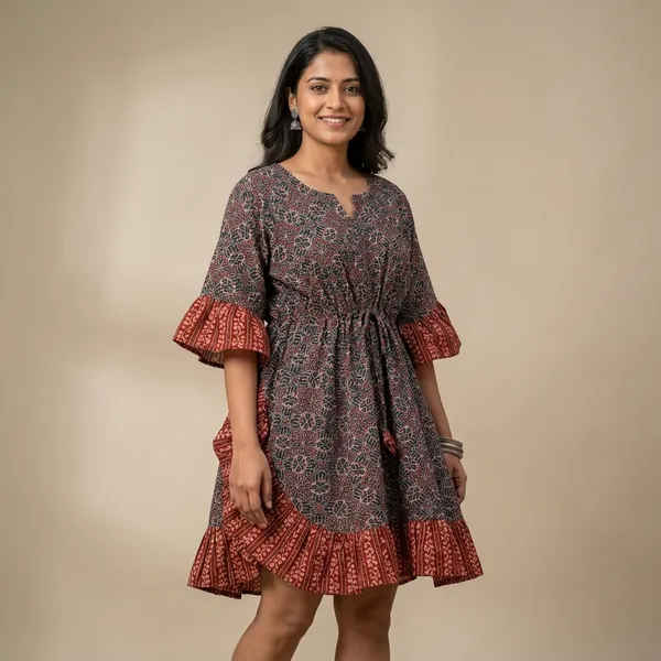 Grey_and_Red_Printed_Cotton_Fit_and_Flare_Dress_with_Bell_Sleeves